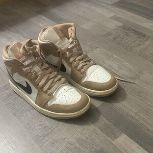 Nike Women’s Sneakers White Tan with Black Swoosh